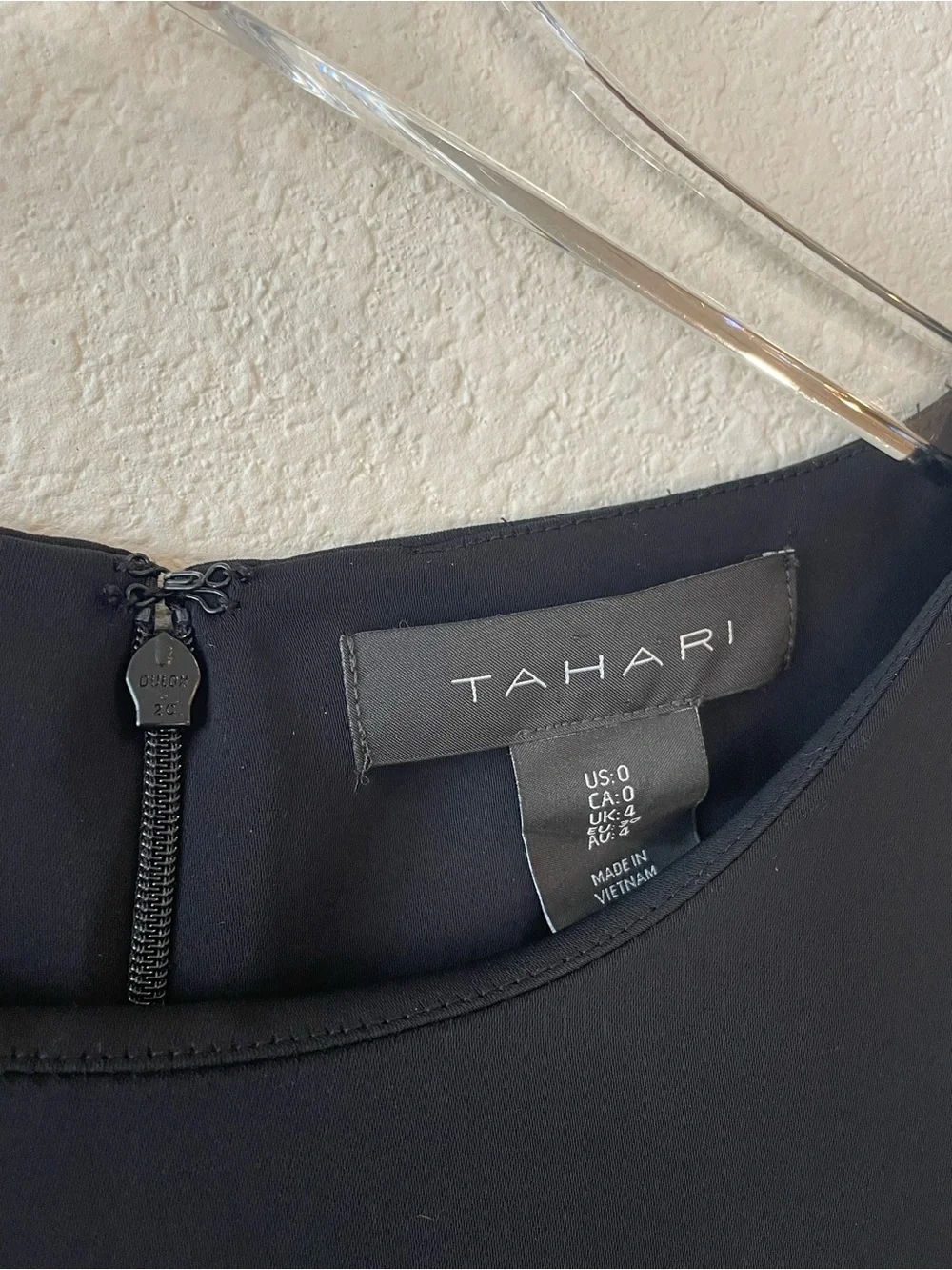 Tahari Black Fit & Flare Dress - Classic Three-Quarter Sleeve with Pockets - Picture 3 of 6